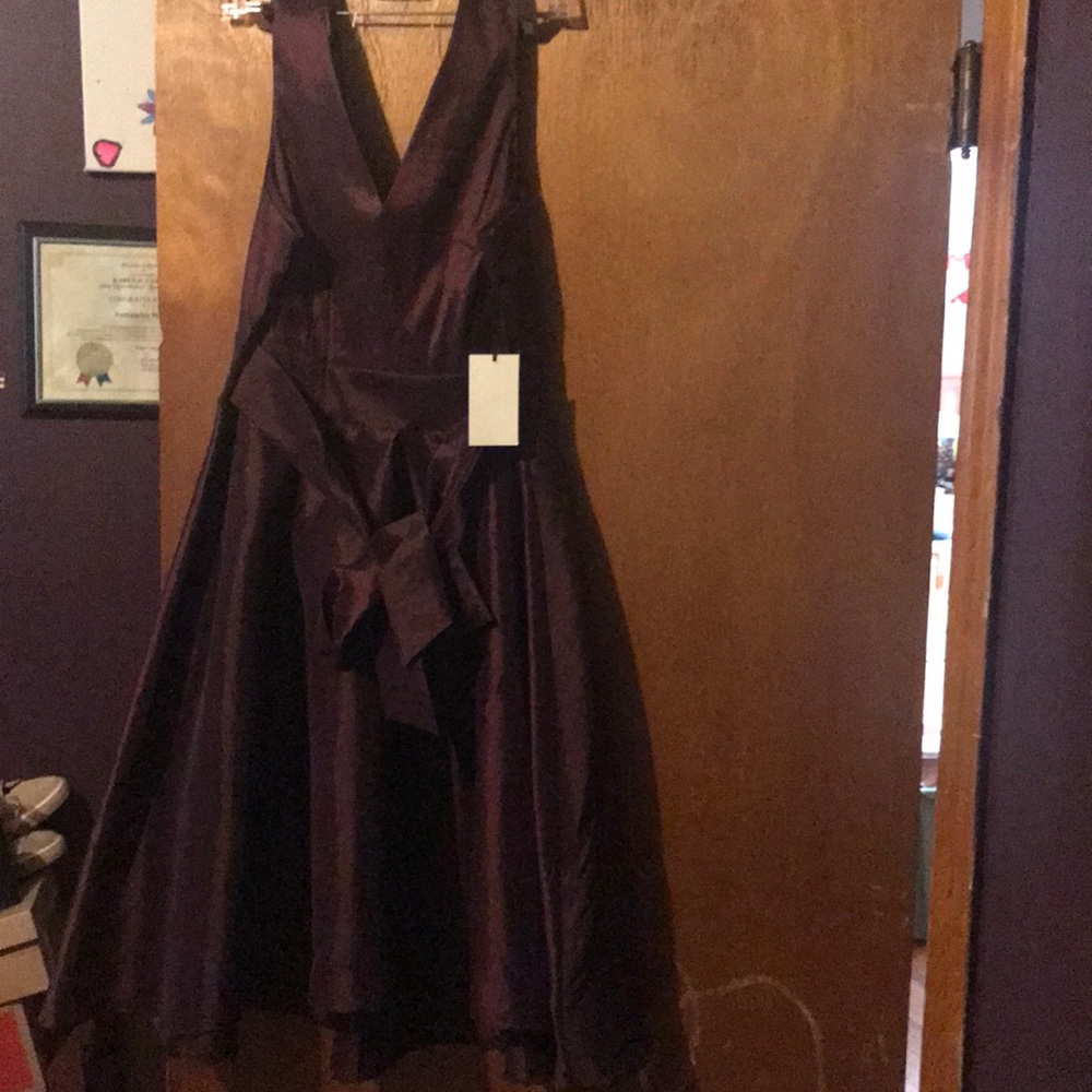 Knee length satin dress